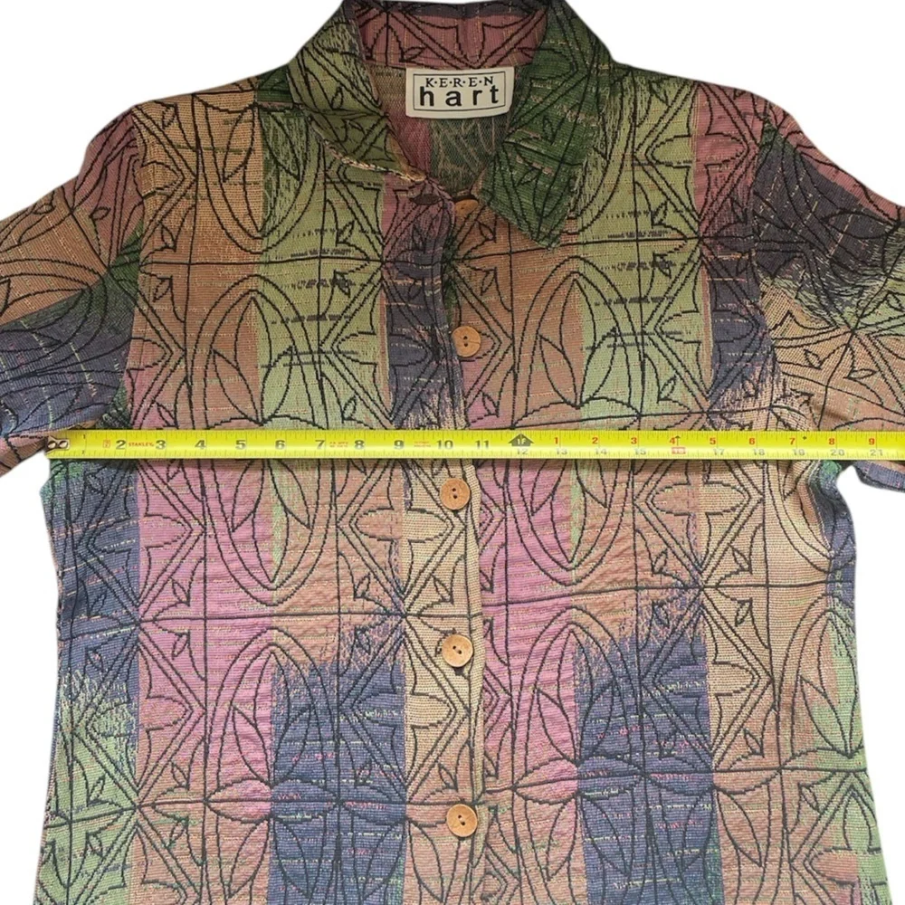 Keren Hart Colorful Vintage Tapestry Jacket Button Up Size L / XL - Picture 4 of 7